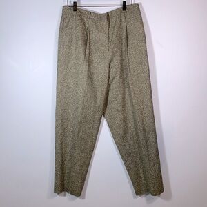 Talbots vintage wool silk Italian fabric pleated slacks wide straight grey 16